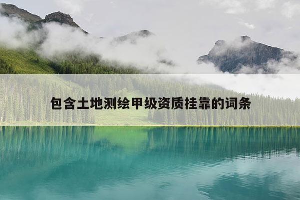 包含土地測繪甲級資質(zhì)掛靠的詞條
